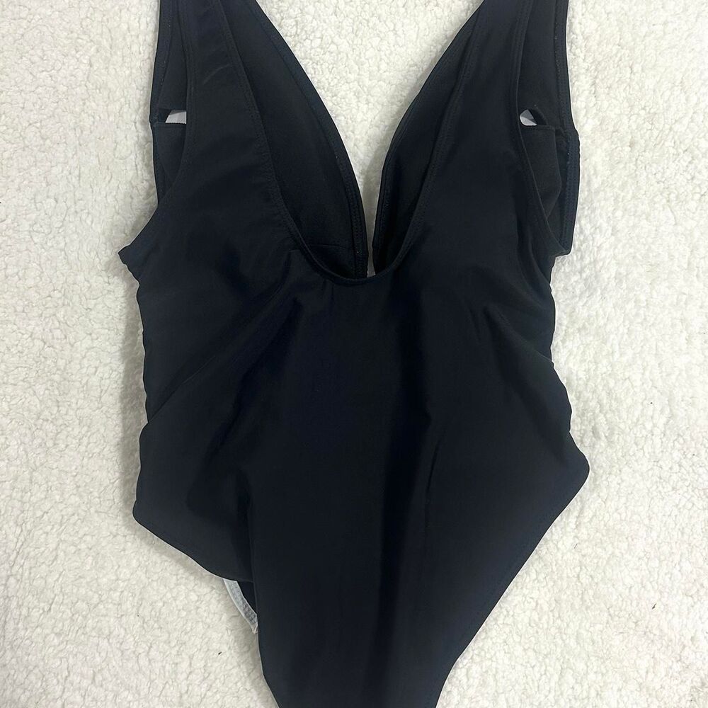 Black and White One Piece Swimsuit - Picture 6 of 6